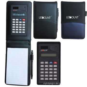 Leder Notizbuch mit Taschenrechner und Memo (LC801)
